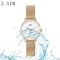 Trendy women water resistant watch stainless steel mesh band